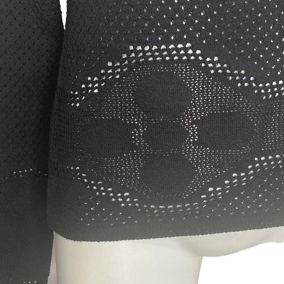 Le Donne Di Mariella Aburani Y2K Italian Designer Wool Mesh Lettuce Edge Sweater - Picture 7 of 16